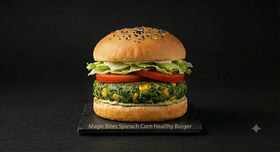 Spinach Corn Healthy Burger